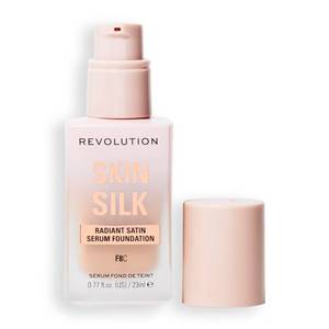 lot 3475 image: Revolution Skin Silk Radiant Satin Serum Foundation, Buildable Coverage with Hydrating Hyaluronic Acid for a Natural Finish, Vegan & Cruelty-Free, F8C Medium Skin Tones, 0.77 fl oz - Retail $16
