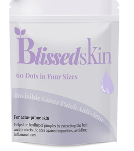 lot 3478 image: 2 pack BLISSED SKIN Invisible Pimple Patches for Face - Hydrocolloid Acne Patches with Tea Tree Oil - Gentle, 60 Effective Zit Patches in Four Sizes - Retail $26