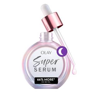 lot 3496 image: Olay Super Serum Night Repair, Fragrance-Free - Niacinamide, Peptide, Salicylic &amp Lactic Acid, Glycerin - 5-in-1 Skin Care Benefits - Hydrating, Evens Tone, Reduces Dark Spots, Anti-Aging, 1.7 Oz - Retail $51