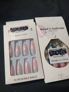 lot 3503 image: 2 sets Press On Nail Set 24 Reusable Nails Natural Comfortable&nbsp