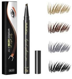 lot 3526 image: Brow Filler Pen, Hair-like Eyebrow Fork-tips Liquid Filling Applicator, Mimics Natural Eye Makeup by Linble (#1 Brown)&nbsp