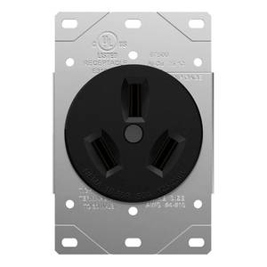 lot 3540 image: ENERLITES 50 Amp Receptacle Outlet, NEMA 10-50R, Residential Commercial Industrial Grade, OutdoorIndoor, 3-Pole, 3 Wire, No Ground Contact, (10,8,6,4) AWG, UL Listed, 125250V, 67500-BK, Black - Retail $9