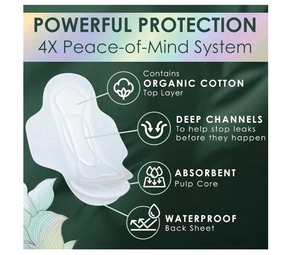 lot 3555 image: L. Ultra Thin Pads for Women, Overnight Absorbency, Organic Cotton Top Layer, Unscented Pads with Wings, (1 Pack of 24) -
