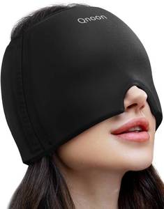 lot 3584 image: Qnoon Migraine Relief Cap, Headache Relief Cap Mask Products, Cooling Odorless Gel Ice Head Wrap for Tension, Stress,Hangover & Puffy Eyes - Retail $23