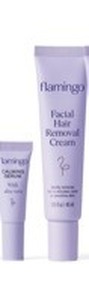 lot 3589 image: Flamingo Womens Facial Hair Removal Cream with Calming Serum - 1.35 fl oz - Removes Hair from Chin, Upper Lip, and Sideburns - Retail $18