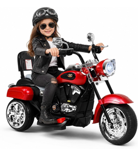 lot 4015 image: HONEY JOY Kids Motorcycle, 6V Battery Powered Toddler Chopper Motorbike Ride On Toy wHorn & Headlight, Foot Pedal, 3-Wheel Mini Electric Motorcycle for Kids, Gift for Boys Girls(Red) - Retail $110