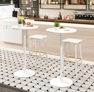 lot 4055 image: Round Bistro Table 40 Inch Bar Height TallCoffee Cocktail Table 2 Count - Retail $170