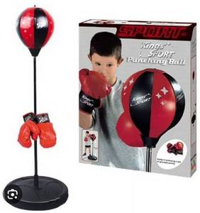 lot 4058 image: PlayWorld Kids Boxing Punching Bag Adjustable Height with Gloves - Retail $50