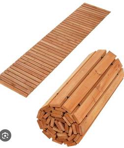 lot 4065 image: Giantex Wooden Garden Pathway Roll Out 11.5 x 22 - Retail $60