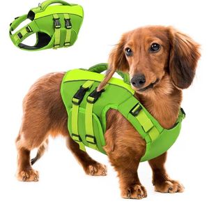 lot 3620 image: Dog Life Jacket Medium,Dog Flotation Vest for Medium Dogs,Ripstop Dog Lifesaver with Rescue Handle,Dog Swimming Vest(Green,M)&nbsp