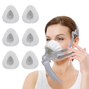 lot 3638 image: playWooWgo 6 Pack F20 Mask Liners Compatible with Small Size CPAP Full Face Mask Comfort Reusable Cushion Mask Covers,Absorbs Facial Oils and Moisture Improve The Comfort (Raw White) (Small) - Retail $10