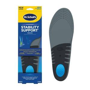 lot 3646 image: Dr. Scholls Stability Support Insoles for Men, Size 8-14 Immediately Relieve Discomfort, Cradle Feet &amp Improve Ankle Alignment, Due to Overpronation, Low &amp Fallen Arches, Reduces Lower Body Stress - Retail $12