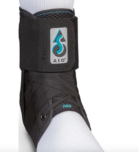 lot 3658 image: Med Spec ASO Ankle Stabilizer - Lace Up Ankle Brace for Sprained Ankle and Peroneal Tendonitis, Orthopedic Ankle Support for Men, Women, Adults, Teens and Kids, Sports Injury Recovery medium  - Retail $36