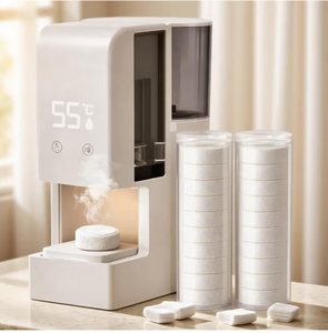 lot 3710 image: 5s Fast Hot Towel Dispenser, 55°C (131°F) Constant Temp, 500ml Tank, Auto-Dry &amp Safe, Includes 40 Compressed Towels, Portable for Spa, Facial, Bathroom &amp Home (Hot Towel Heater with 2 Rolls of Towels) - Retail $98