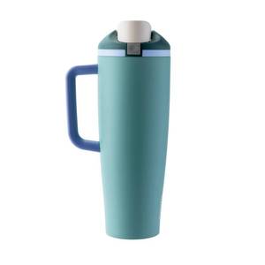 lot 3711 image: Owala 40fl oz FreeSip Stainless Steel Tumbler - Misty Meadow - Retail $45
