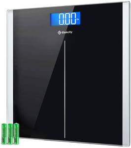 lot 3718 image: Etekcity Bathroom Scale for Body Weight, Highly Accurate Digital Electronic Weighing Machine for People, LCD Display, Large Size, 6mm Tempered Glass for Safe Home Use, Batteries Included, 400 lbs - Retail $22