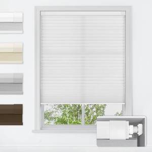 lot 3728 image: LazBlinds No Tools No Drill Cordless Cellular Shades, Light Filtering Honeycomb Shades for Home, Thermal Insulation Blinds for Windows, 24 W x 36 H, White - Retail $42