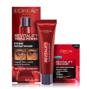 lot 3753 image: LOreal Paris Revitalift Triple Power Eye Bag Instant Eraser, Eye Tightener Treatment to Firm Bags, 0.5 oz  Sample - Retail $20