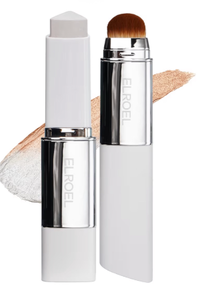 lot 3791 image: ELROEL Blanc Cover Cream Stick V White - Korean Color-Changing Foundation Stick with Volufiline - Medium to Full Coverage Dewy Finish Base Makeup - Dual-Ended with Detachable Brush (202 Natural) - Retail $37
