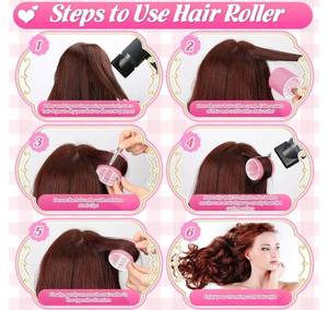 lot 63524 image: 2 Size Hair Rollers for Women, 24 Pcs Rollers Hair Curlers for Long Medium Short Hair, Large Medium Self Grip Hair Rollers with 24 Rollers 12 Stainless steel Clips 1 Storage Bag, 1 Hair comb - Retail $10