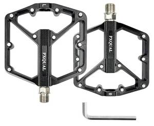 lot 63528 image: Mountain Bike Pedals MTB Bicycle Flat Pedals 3 Sealed Bearings Aluminum 916 Lightweight Platform for Road MTB - Retail $14