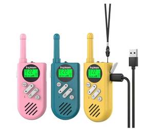 lot 63538 image: Walkie Talkies for Kids, Rechargeable Long Range 3 Pack, Kids Toys for Boys Girls Ages 3-12, 2 Way Radio Toy, Outdoor Adventure Toys, Camping Hiking Gear, Birthday Gifts for Kids - Retail $33