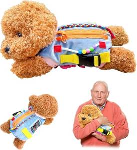lot 63547 image: Fidget Sensory Dog Blanket for Elderly  Premium Dementia Activities for Seniors Items  Engaging Sensory Items (pup) for Adults  Gift and Activities for Seniors with Alzheimer - Retail $37