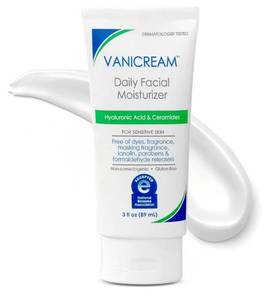 lot 63552 image: Daily Facial Moisturizer With Ceramides and Hyaluronic Acid - Formulated Without Common Irritants for Those with Sensitive Skin, 3 fl oz (Pack of 1) - Retail $14