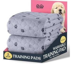 lot 63581 image: Super Absorbent Washable Pee Pads for Dogs - 2-Pack Superior Reusable Puppy Pads Pet Training Pads 100% Waterproof Dog Pee Pad Protects Against Urine Leakage Non-Slip Grip Prevents Slipping& Bunching - Retail $15