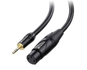 lot 63584 image: Cable Matters Unbalanced Long 3.5mm to XLR Cable - 15ft, Male to Female, 18 Inch to XLR Cable - Retail $20