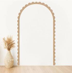 lot 63586 image: Novabright Unfinished Scalloped Decorative Wood Trim Pre-Cut Wood Molding 60 x 36 Inch Cute DIY Scalloped Edge Moulding Trim Decorative Wainscoting Panel for Home Wall Cabinet Shelf Window Door - Retail $22