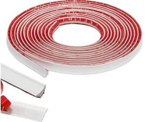 lot 63601 image: Flexible Trim Caulk Strip Wall Moulding Trim, 12 in x16 Ft Peel and Stick Trim for Wall Corner Deco, Ceiling, Backsplash Tile Edge, Countertops, Baseboard, Floor(White) - Retail $18