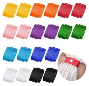 lot 63604 image: Dingion 17 Pairs softball sleeve holders for women Sports t shirt sleeve Clips with Snaps Gymnastics Soccer Straps ties Scrunchies for Shirts, 10 Colors - Retail $14