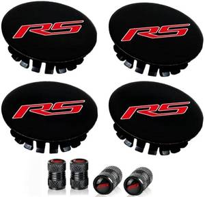 lot 63613 image: 4Pcs for RS 66mm Hub Cap Wheel Cover Valve Cap Compatible with Equinox Malibu Camaro Traverse Blazer Cruze Trailblazer Trax - Retail $18
