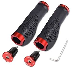 lot 63614 image: Ergonomic Bike Grips - Widen Holding Rubber Grips with Aluminum LockGrips for Mountain & Road Bikes - Retail $10