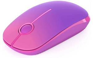 lot 63618 image: Unipows Wireless Mouse - 2.4G Slim Portable Computer Mouse with Nano Receiver, Less Noise Mobile Optical Mice for Notebook, PC, Laptop, Computer, Mac (Gradient Purple) - Retail $13