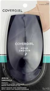 lot 63623 image: CoverGirl Aquasmooth SPF 20 Compact Foundation, 730 Classic Beige, 0.4 Ounce - Retail $10