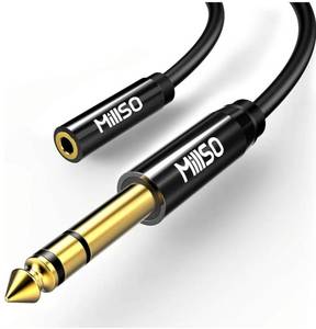 lot 63625 image: 14 to 3.5mm Headphone Adapter TRS 6.35mm 14 Male to 3.5mm 18 Female Stereo Jack Audio Adapter for Amplifiers, Guitar, Keyboard Piano, Home Theater, Mixing Console, Headphones - 12inch30CM - Retail $10