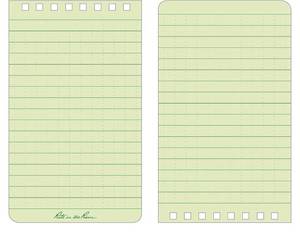 lot 63650 image: Weatherproof Top Spiral Notebook, 3 x 5, Green Cover, Universal Pattern, 3 Pack (No. 935-3X) - Retail $15
