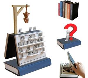 lot 63660 image: Hangman Game Book - Magnetic Hangmans Game with Cowboy Playbookd 3D Printed Board Games, Portable Word Spelling Challenge for Adults Family Party & Camping (Hangman) - Retail $14