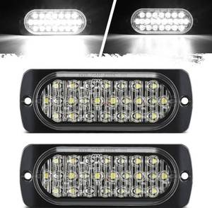lot 63671 image: 2Pcs 4.4 White 24 LED Trailer Side Marker Clearance Lights, Aluminum Housing Surface Mount ReverseBackupRunning Lights for Motorcycle Trailer Truck Tractor RV, IP67 Waterproof - Retail $17