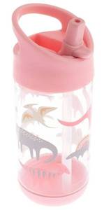 lot 63672 image: Stephen Joseph, Kids Flip Top Water Bottle, 10 oz Tritan BPA Free, Water Bottle for Girls & Boys, Back to School Flip Top Bottle, Pink Dino - Retail $16