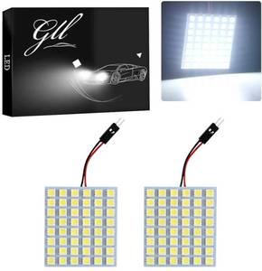lot 63685 image: Super White Energy-saving 5050 48-SMD LED Panel Dome Light Auto Car Interior Reading Plate Light Roof Ceiling Interior Wired LampT10 BA9S Festoon Adapter-2pcs - Retail $10