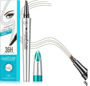 lot 63692 image: Eyebrow 4 Tip Brow Pencil, Microblading Pen Waterproof Long-Lasting with Upgrade Micro-Fork Tip Applicator for Natural Brows (Light Brown-01) - Retail $9