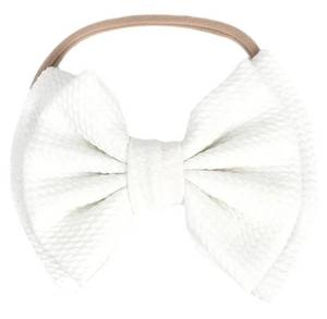 lot 63698 image: Baby Girls 5 Inches Soft Double Bow-knot Nylon Headband Toddler Headdress for Photography Party Festivals (White) - Retail $7