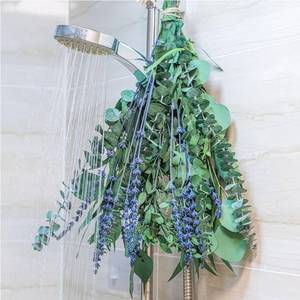 lot 63709 image: 5 Kinds Eucalyptus & Lavender Stems - 17 Natural Fresh Hanging Real Leaves Shower & Home Decor Aromatic Plant (1 Pack Set - 17 inch) - Retail $10