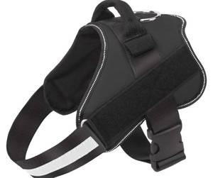 lot 63719 image: Dog Harness, No-Pull Reflective Dog Vest, Breathable Adjustable Pet Harness with Handle for Outdoor Walking - No More Pulling, Tugging or Choking (Black, S) - Retail $17