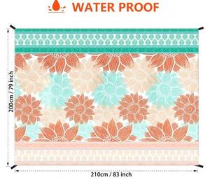lot 63722 image: Beach Blanket Waterproof Sandproof Extra Large Beach Mat 79 X 83120x108for 1-8 Adults Quick Drying Durable Outdoor Picnic Mat for Beach Travel Camping Hiking - Retail $25