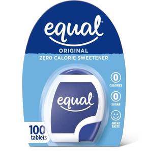 lot 63737 image: EQUAL 0 Calorie Sweetener Tablets, Aspartame and Acesulfame-K Sweetener, Sugar Substitute, Zero Calorie Sugar Substitute Tablets, Erythritol Free, 100 Ct (Pack of 1), ex 052026 - Retail $3
