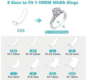 lot 63760 image: Invisible Ring Size Adjuster for Loose Rings Ring Adjuster Fit Any Rings, Assorted Sizes of Ring Sizer - Retail $8